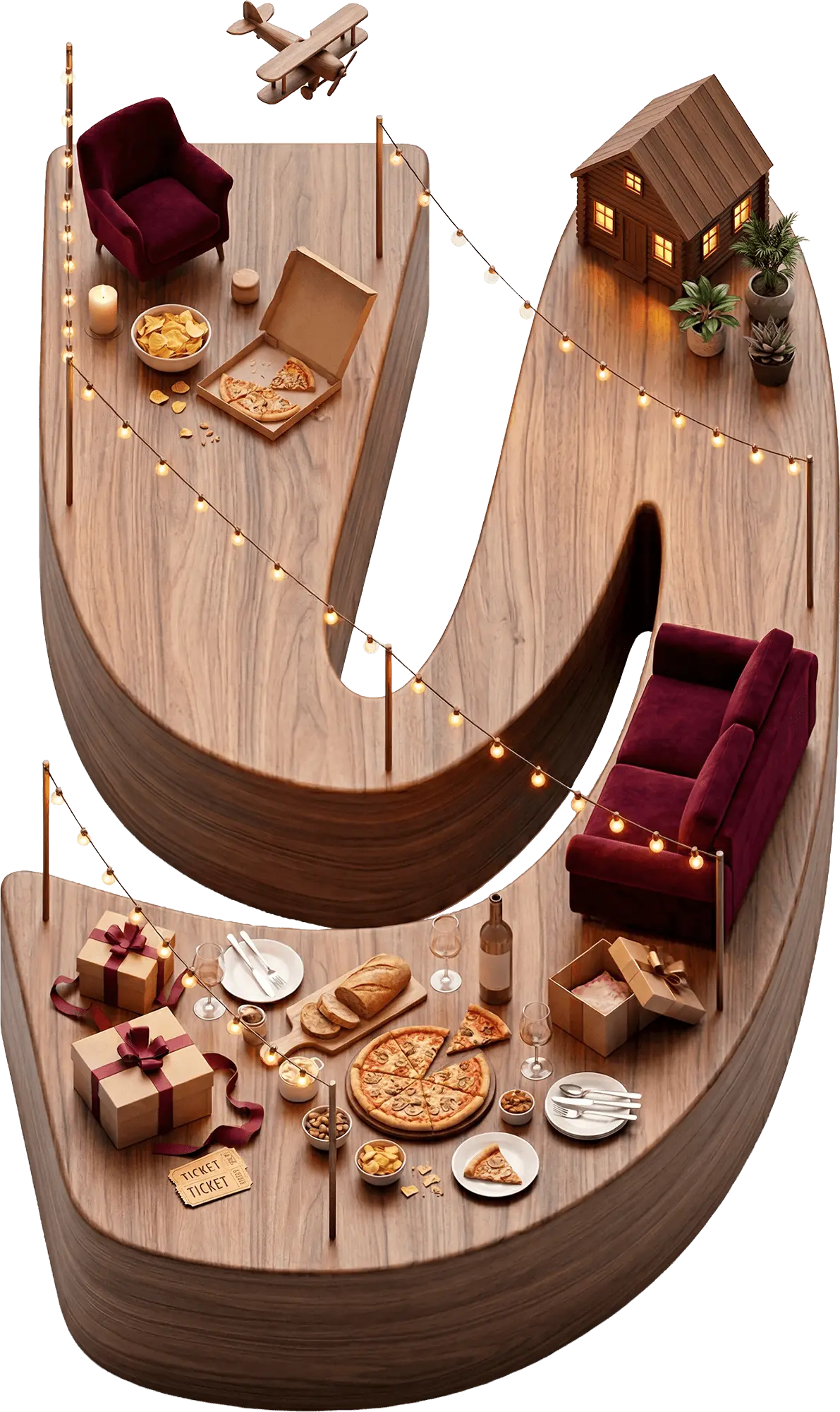 Maytes Y letter diorama with miniature gaming scenes